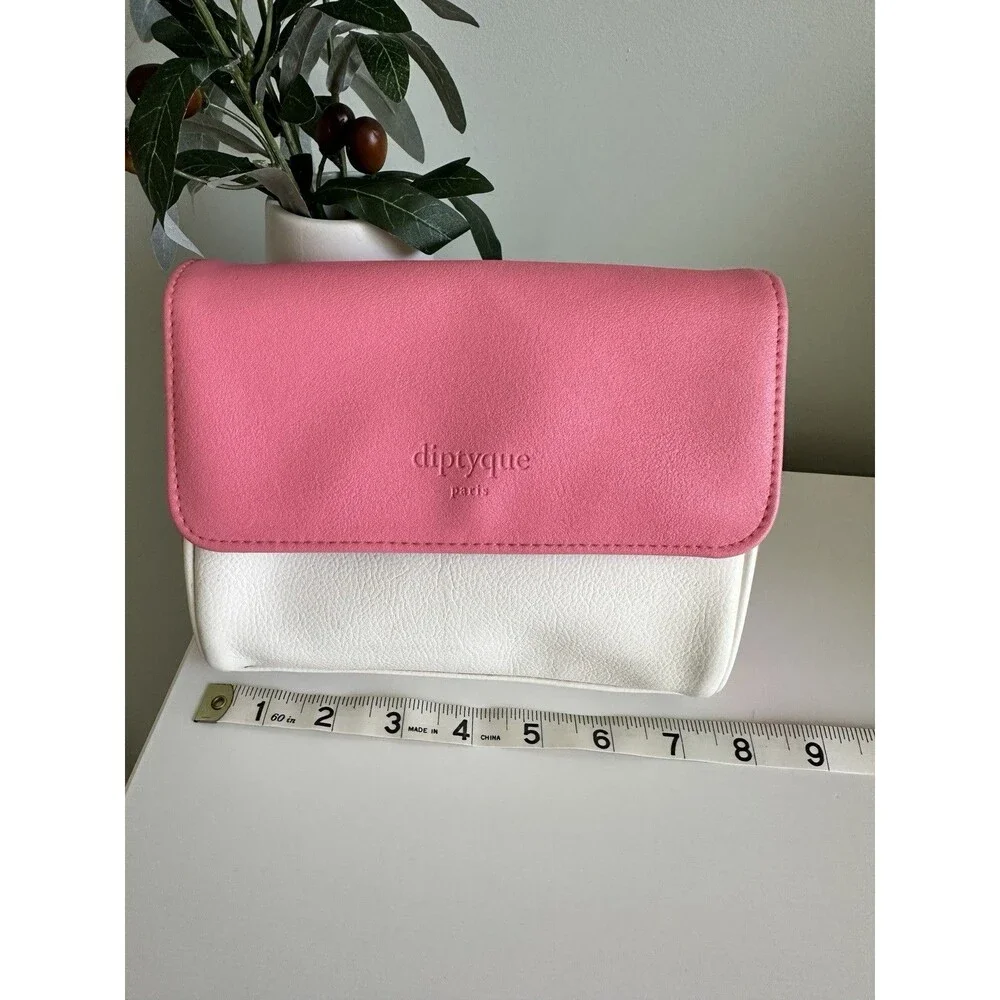Diptyque x Qatar Airways Breast Cancer Awareness Makeup Bag Pink White Ribbon